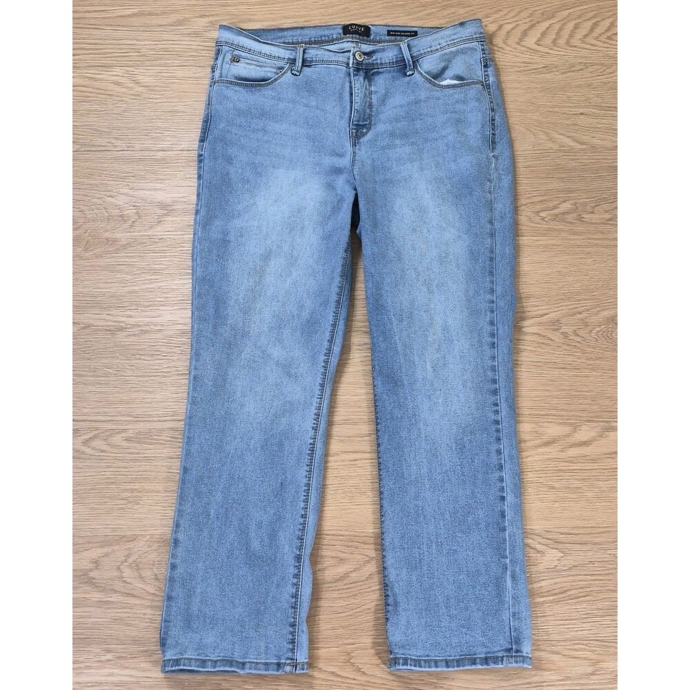 Curve Appeal Jeans 14/32 Womens Mid-Rise Relaxed Fit Blue Denim Pants 32x28